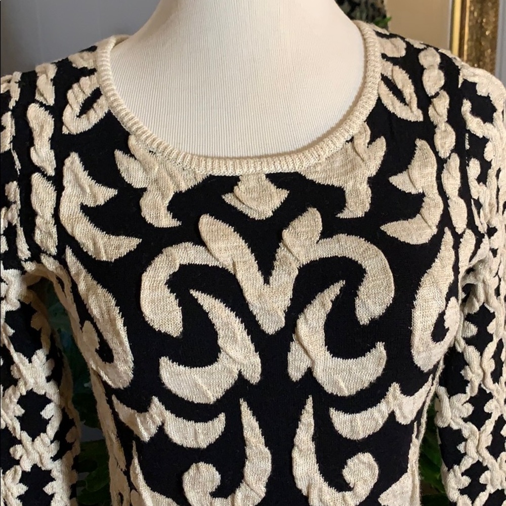 INC International Concepts Black and Cream Dress - Picture 3 of 4